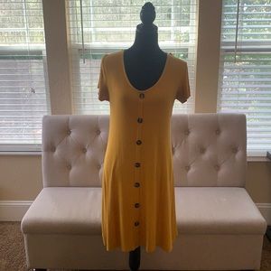 Mustard ribbed dress